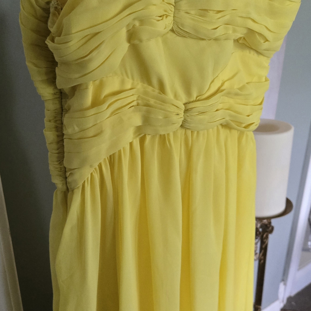 Yellow Sweetheart Strapless Gown for Wedding Guest